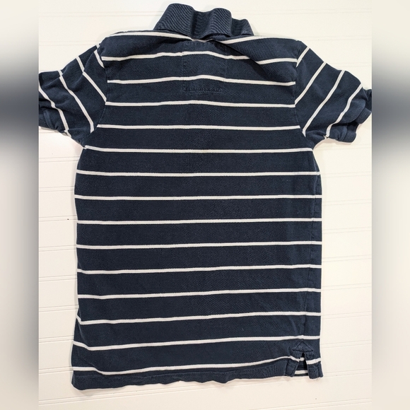 Hollister Navy Striped Cotton Polo - Picture 2 of 3